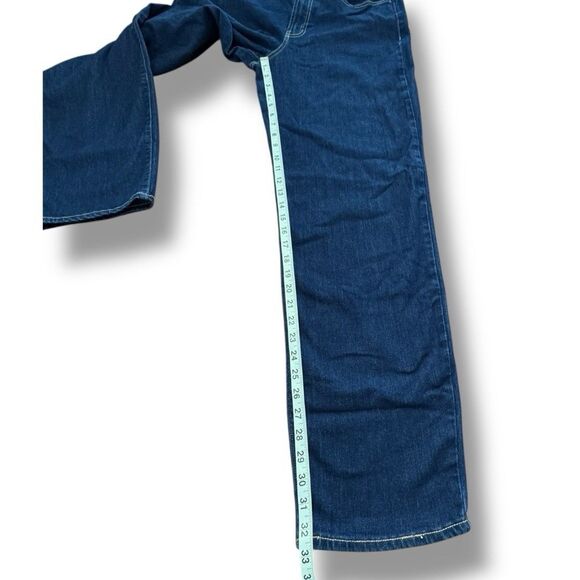 Old Navy High Rise Loose Straight Leg Denim Blue Stretch Pants Women’s Size 12T - Picture 7 of 13